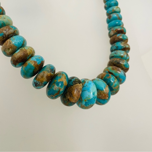 Jay King Boulder Turquoise Rondelle Bead & Sterling Silver Necklace - Picture 4 of 12